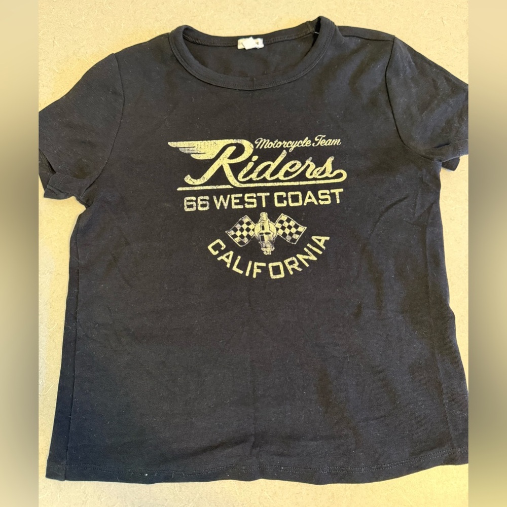 BNW GARAGE WOMENS T-SHIRT, MOTORCYCLE TEAM RIDERS, SIZE P/S